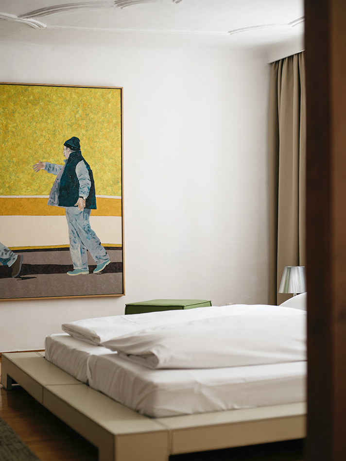 Suite Cityflat Schlafzimmer arthotel Blaue Gans Salzburg