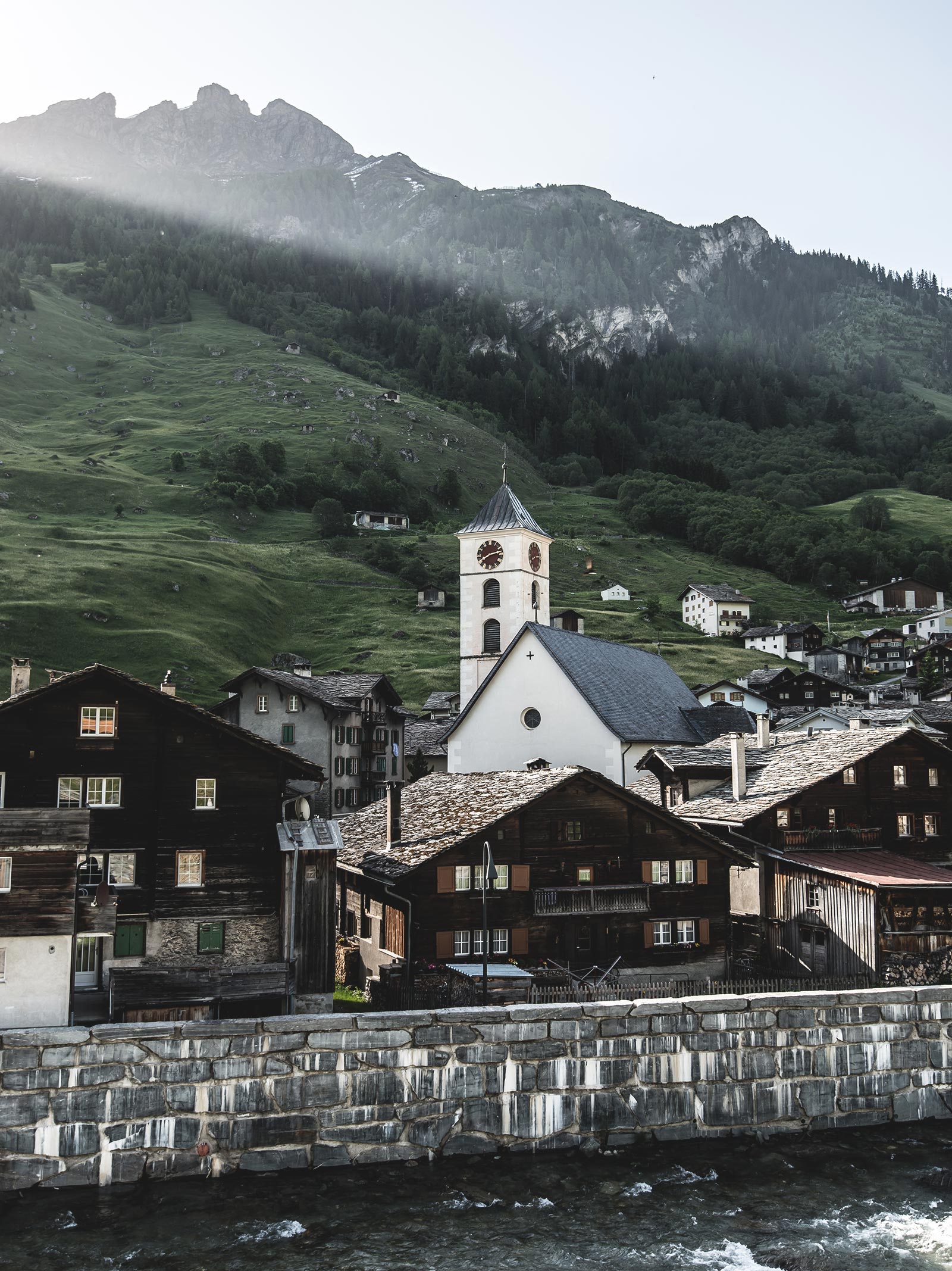 Vals, Graubünden, Ortskern 
